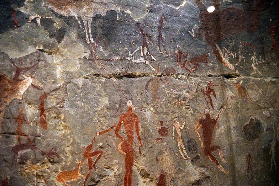 Stone Age San Bushman rock art, Iziko National Museum, Cape Town