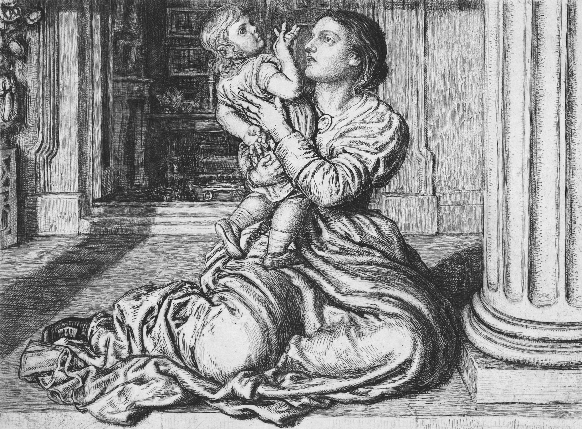 William Holman Hunt, 1879, The Father's Leave-Taking (engraved by Thomas Oldham)